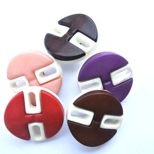 30 Antique vintage buttons, 5 colors 23mm