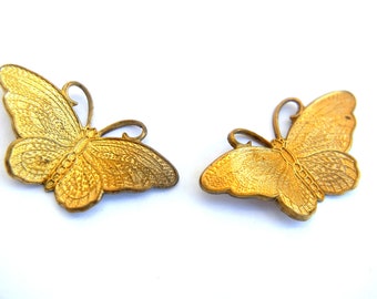 Vintage  butterfly, metal, can be bead or pendant, jewelry supply-select size