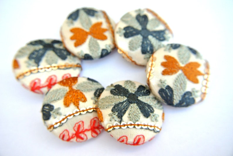 6 Buttons, Fabric Covered Button Handmade Button 32mm/3.2cm ...
