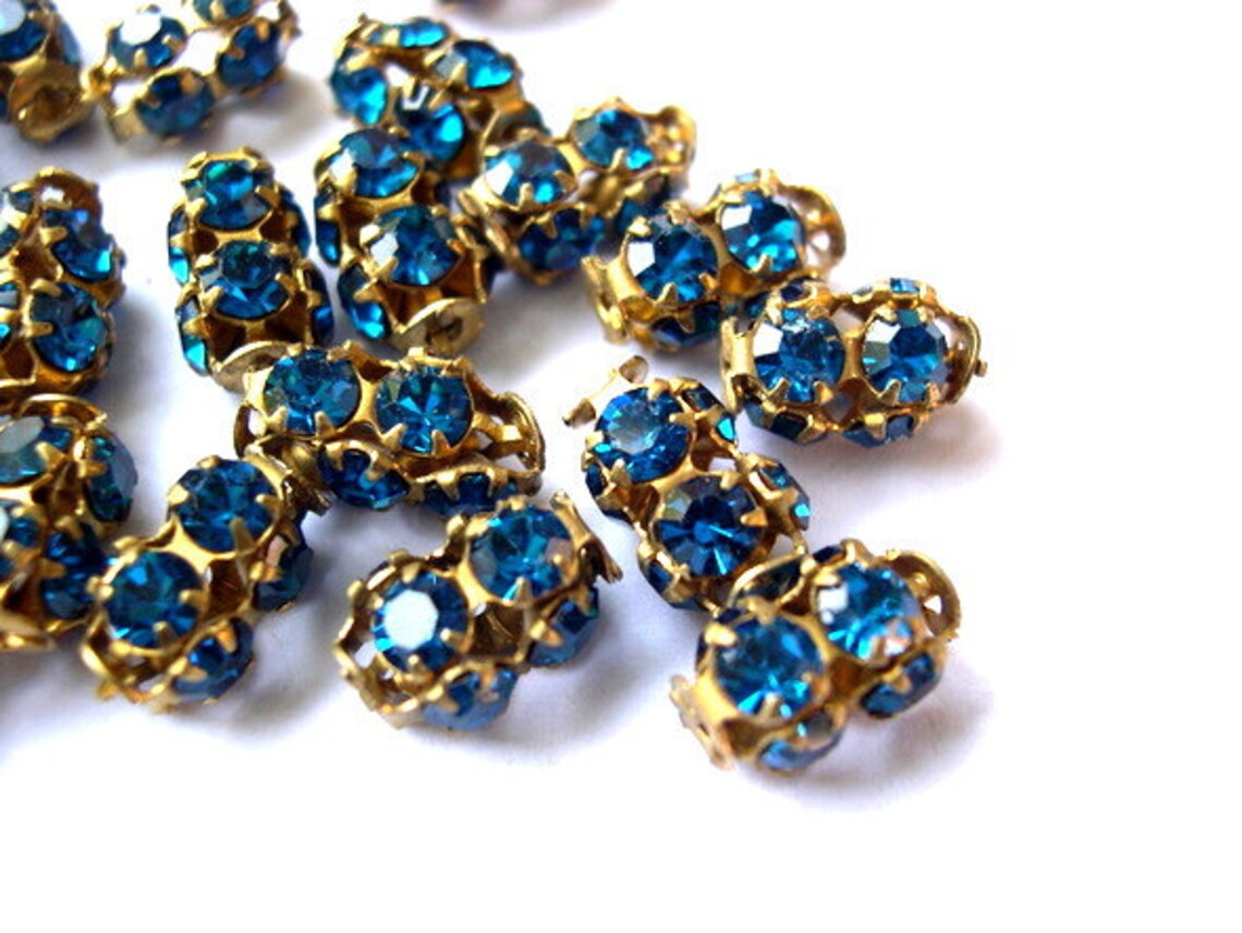 5 Vintage SWAROVSKI Beads 5 Colors Rhinestones Crystals in Etsy