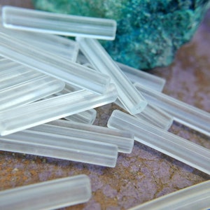 ATLAS beads, 6 Vintage beads, rectangular tube LARGE beads 35mmX6mm, unique beads