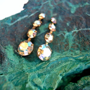 10pcs Vintage Swarovski jewelry findings rhinestone crystals in brass setting image 3