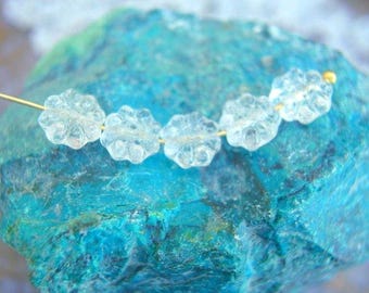Czech glass beads flower shape translucent crystal 8mm, new beads-choose quantity