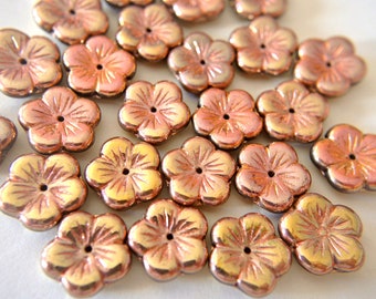 Lot De 18 Perles De Verre Vieux Rose 12 Mm - Trou 0,6 Mm - Pour Création Bijoux