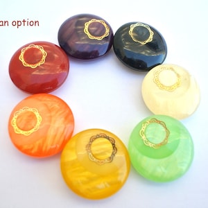 6 Buttons flowers, 27mm, vintage buttons with inside gold color flower high qualitiy-select an option
