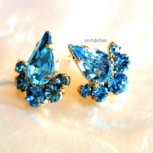 Earrings made of VINTAGE Swarovski crystals, gold-plated nickel free