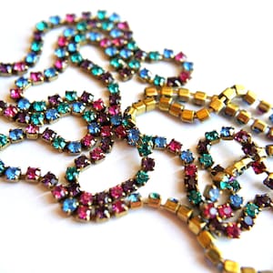 18 inches Vintage Swarovski chain, rhinestone chain, Swarovski crystals, , strass crystal chainbrass setting 2.5mm-Swc2