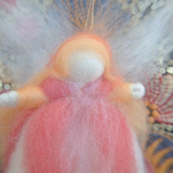 Wool fairy, wool doll , Waldorf art doll, needle felted fairy, blessing fairy 7inch / 18cm