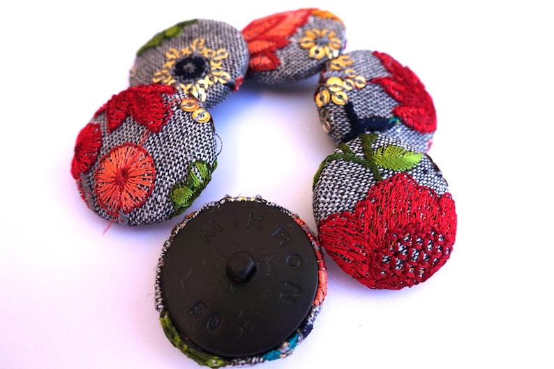 6 Buttons, Fabric Covered Button Handmade Button 32mm/3.2cm - Etsy