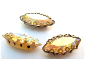 Vintage Swarovski-kristallhänge: Antik mässingsinfattning, unik design