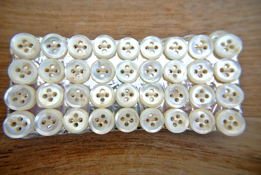 Antique Shell Buttons on Card: Vintage 9mm Craft Supplies - Etsy
