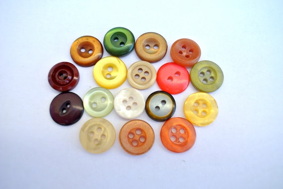 Lot De 11 Boutons Vintage Carrés Vert Anis à Paillettes - 17,5 Mm - Pour Customisation