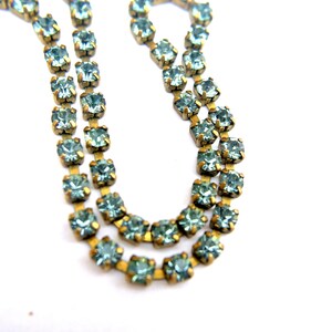 18 inches Vintage Swarovski chain, srass rhinestone chain, Swarovski crystals embedded in brass setting-Swc65