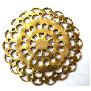 2 Vintage filigree flower shape 30mm