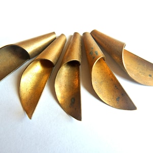 2 Vintage metal beads, brass color, unique, 38mmx10mm