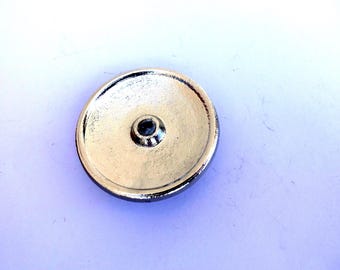 トンボのチェコガラスボタン 42mm、ボヘミアン風ハンドメイド、青紫地