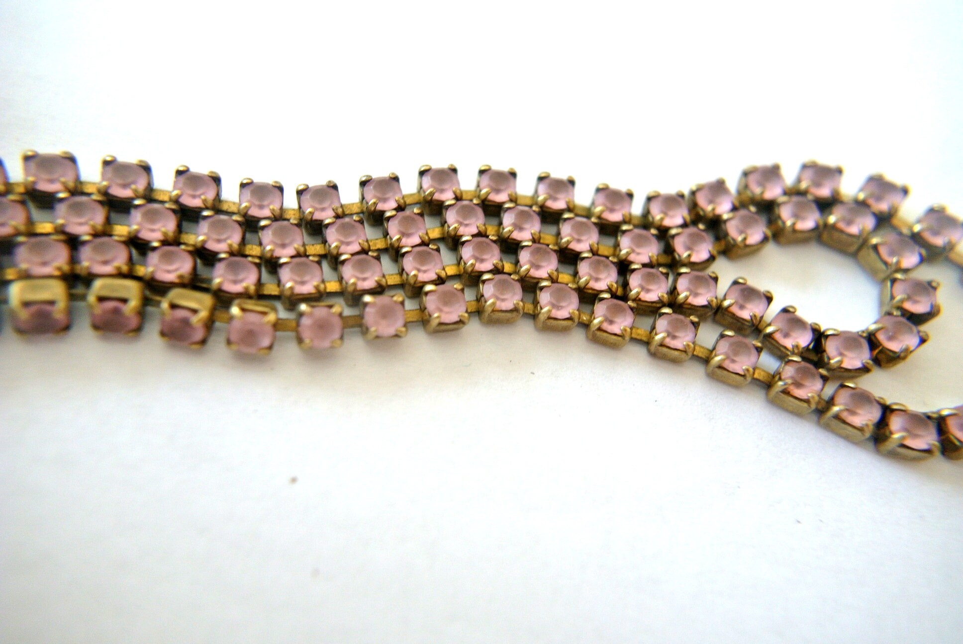 2 Vintage SWAROVSKI beads clear rhinestones crystals in metal setting  genuine 1100 made in Austria