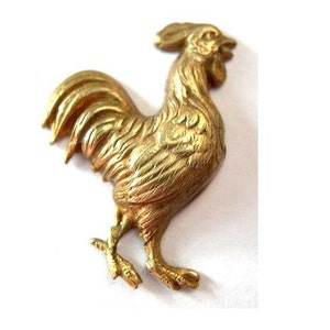 2 Cock, rooster, vintage metal stamping animals shape image 1