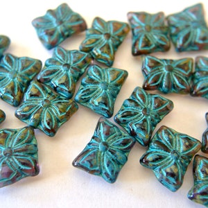 12pcs Butterflies glass beads 15mmx12mm, black with blue wash Czech charms, DIY jewelry making