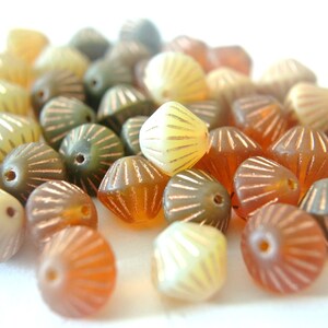 Czech glass beads 10mm, 8 beads, 4 colors, copper wash