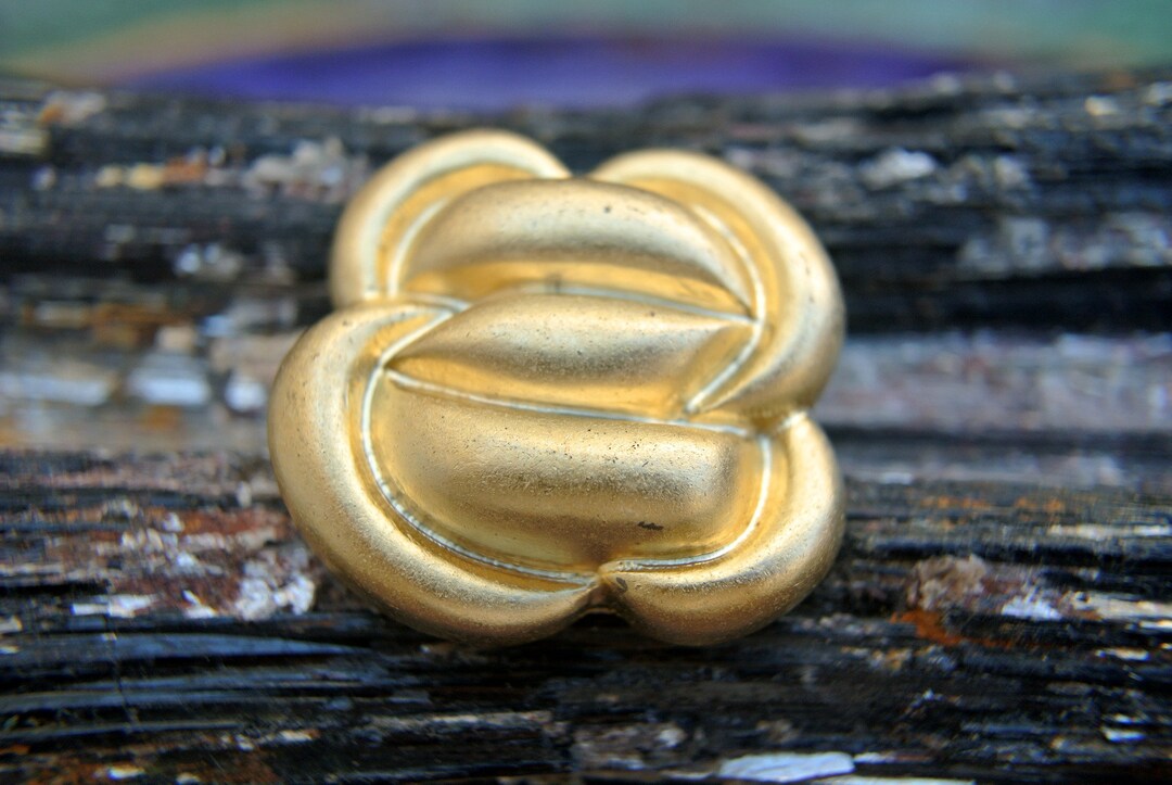 Vintage Buttons, Unusual Shape, Gold Color Shank Buttons -select Amount ...