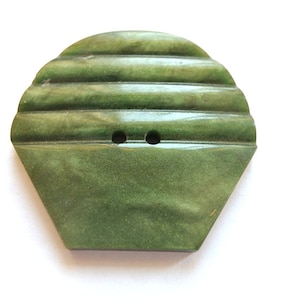 4 Vintage button green shade, unique shape, plastic, RARE