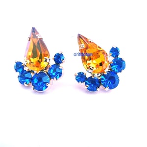 Earrings made of VINTAGE Swarovski crystals, gold-plated nickel free