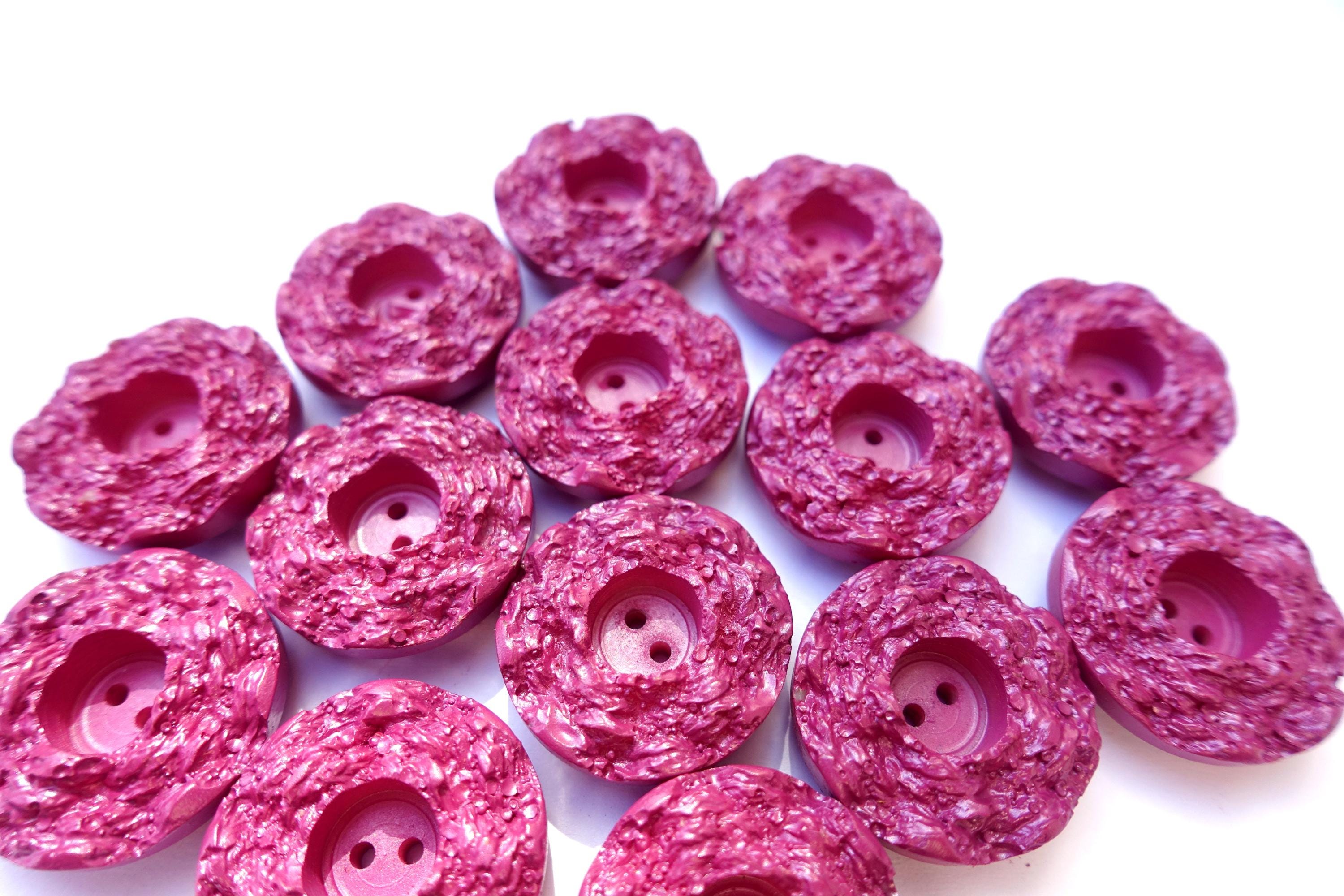 Lot De 6 Boutons Avion Vintage En Plastique Chromé - 17x17 Mm, Années 70, Origine France, Occasion