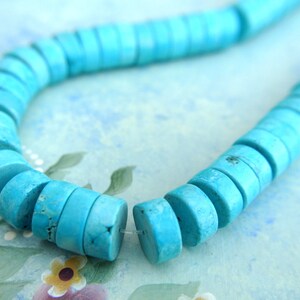 Vintage Türkis Perlen, echter Stein alter Lagerbestand, 15 Perlen, Größe auswählen