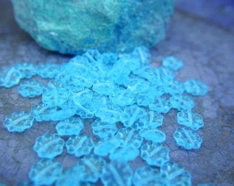 Cuentas de vidrio con forma de flor, cuentas checas, color azul claro translúcido, 8 mm, cuentas nuevas - elija la cantidad