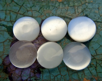 Vintage Pearlized White Plastic Buttons: 18mm Shank Buttons