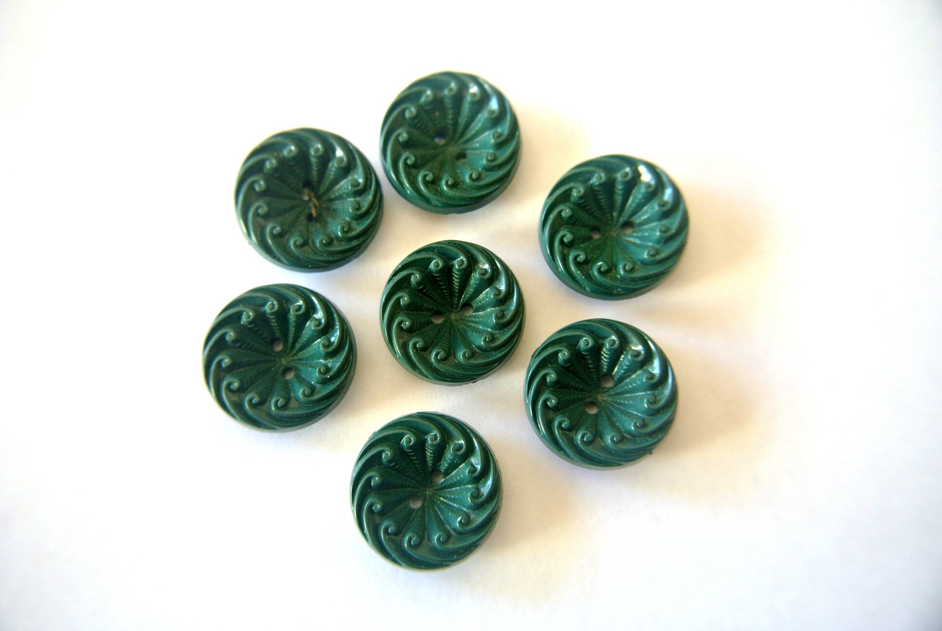 4 Boutons rond connecteur Vintage 22,5mm vert kaki pâle et doré