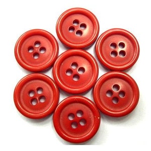 Vintage buttons plastic unique red brown shade 15mm, select amount