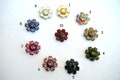 6 SWAROVSKI flower cabochon , antique vintage, embeded crystals, 11mm-select your color product logo