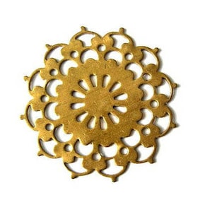 6 Vintage filigree flower shape 21mm
