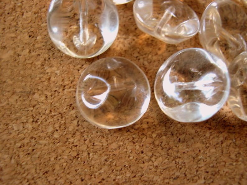 10 Buttons, clear glass buttons, translucent, 14mm, GREAT FOR CHILDREN image 3