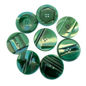 8 Vintage buttons rare green, unique 8 designs, ANTIOUE hard to find 35mm