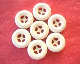 Vintage White Plastic Buttons: 15mm Wedding Supplies