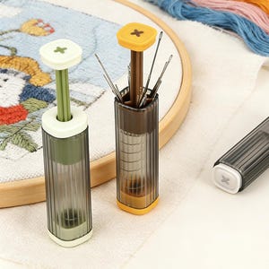 Tube à aiguille magnétique coloré de type presse, bouteille de stockage d'aiguilles à coudre à la main pour le bricolage