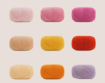 5-Ply Combed Cotton Yarn: Soft Crochet & Knitting - 50 Grams