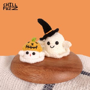 Bundle - Halloween Ghost Amigurumi Set, Handmade, Perfect for Key Chains, Decor, Hanging