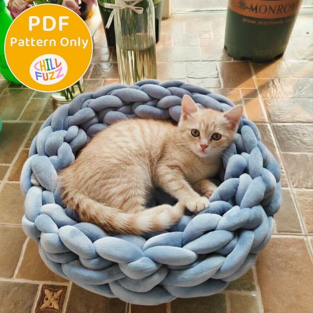 40 Cat Bed Crochet Patterns for Cozy Caves, Pods, and Pet Nests 15 Bulky Yarn Cat Bed Crochet
