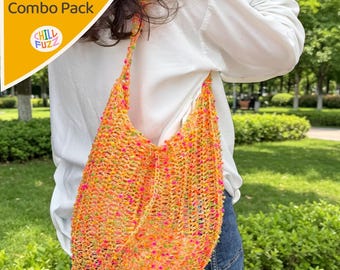 2-in-1 Yarn Bundle for Dopamine Bag - Crystal Line + Rainbow Bead Yarn Set