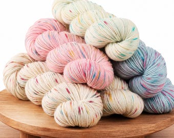 Dopaminfarbenes, gesprenkeltes Garn, 100 g, Häkelgarn für Schals und Pullover