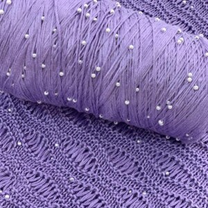 Hilo de algodón mercerizado perlado: hilo fino para crochet, ideal para tejer ropa, chales y gorros. imagen 4