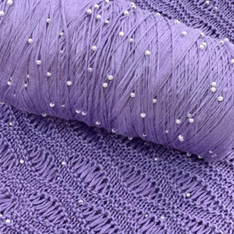 Hilo de algodón mercerizado perlado: hilo fino para crochet, ideal para tejer ropa, chales y gorros. imagen 4