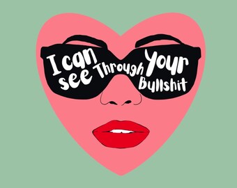 I Can See vinyl heart sticker