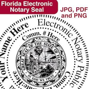 Florida Anpassbare digitale runde, kreisförmige Notarsiegel, Notarstempel, Notarausrüstung, Notarbedarf, perfekt für Fernnotare
