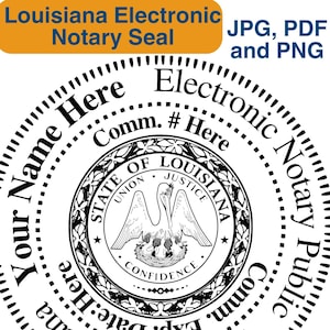 Louisiana Customizable Digital Round, Circular Notary Public Seal, Notary Stamp, Notary Gear, Notary Supplies, Perfect for Remote Notaries