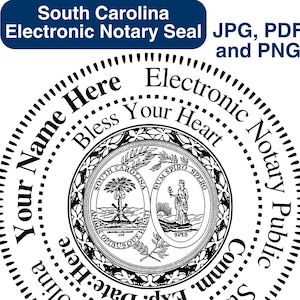 South Carolina Customizable Digital Round Circular Notary Public Seal, Notary Stamp, Notary Gear, Notary Supplies, Perfect for Remote Notary